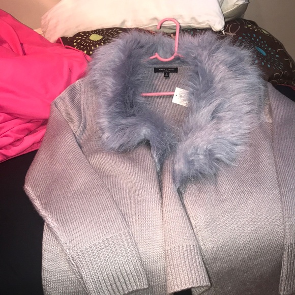 ROMEO& JULIET FAUX FUR CARDIGAN - Picture 2 of 3